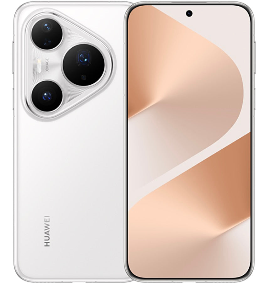 White Huawei Pura 80 pro+ smartphone with white background