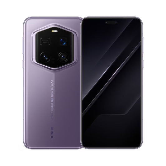 Purple Honor magic 7 RSR Porsche design smartphone on a white background