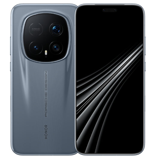 Smartphone with Porsche Design and Honor branding on a white background