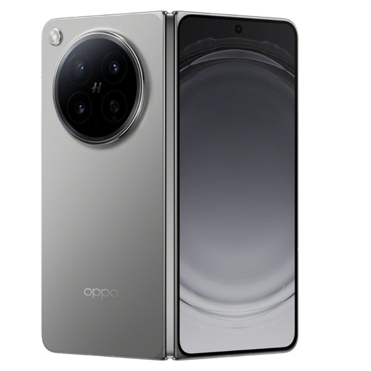 Oppo smartphone with a reflective surface on a white background