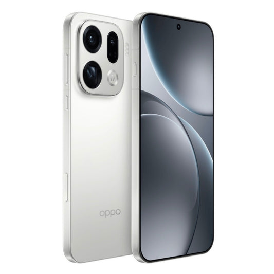 Oppo smartphone showing front and back views on a white background