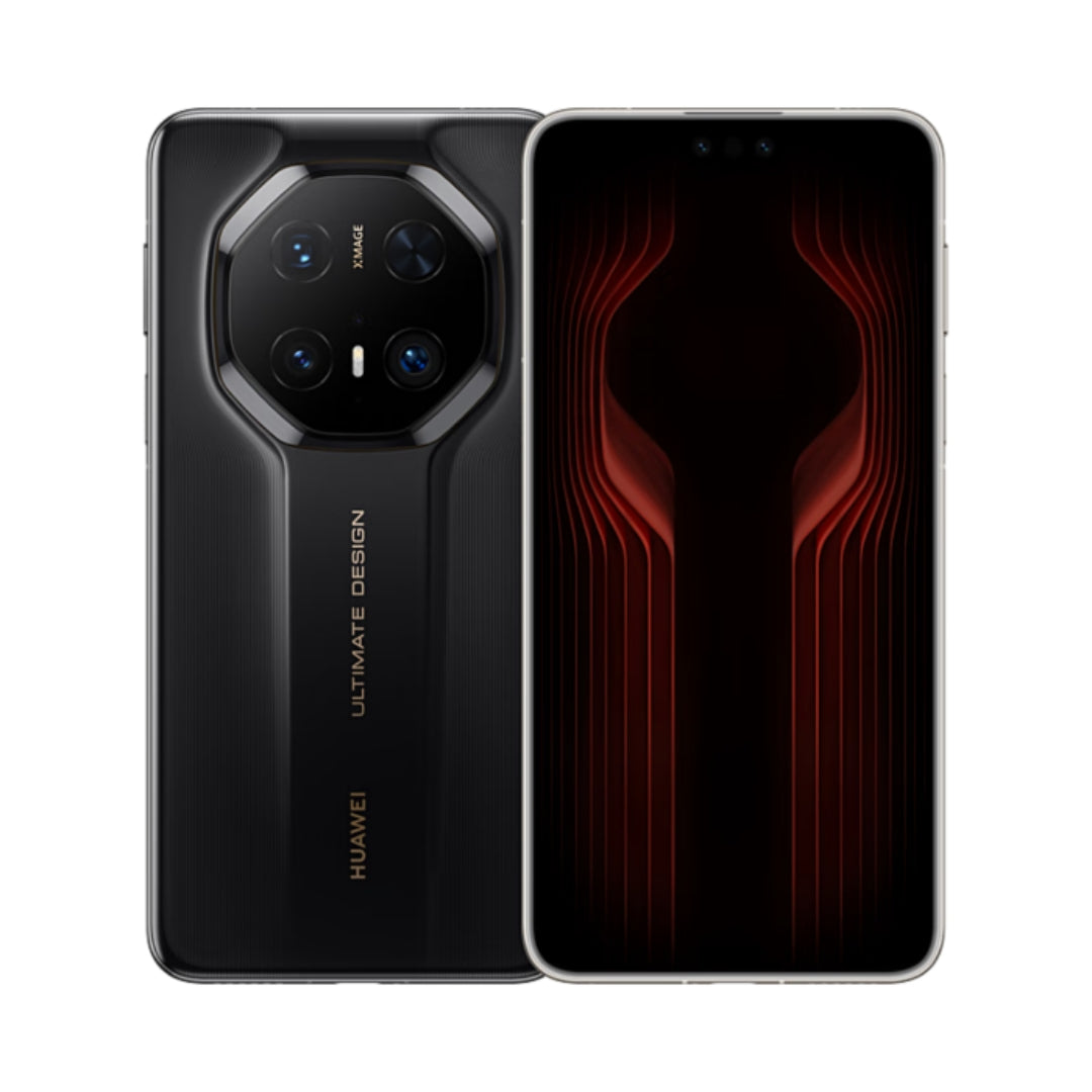 Black Huawei mate 70 RS smartphone on a white background