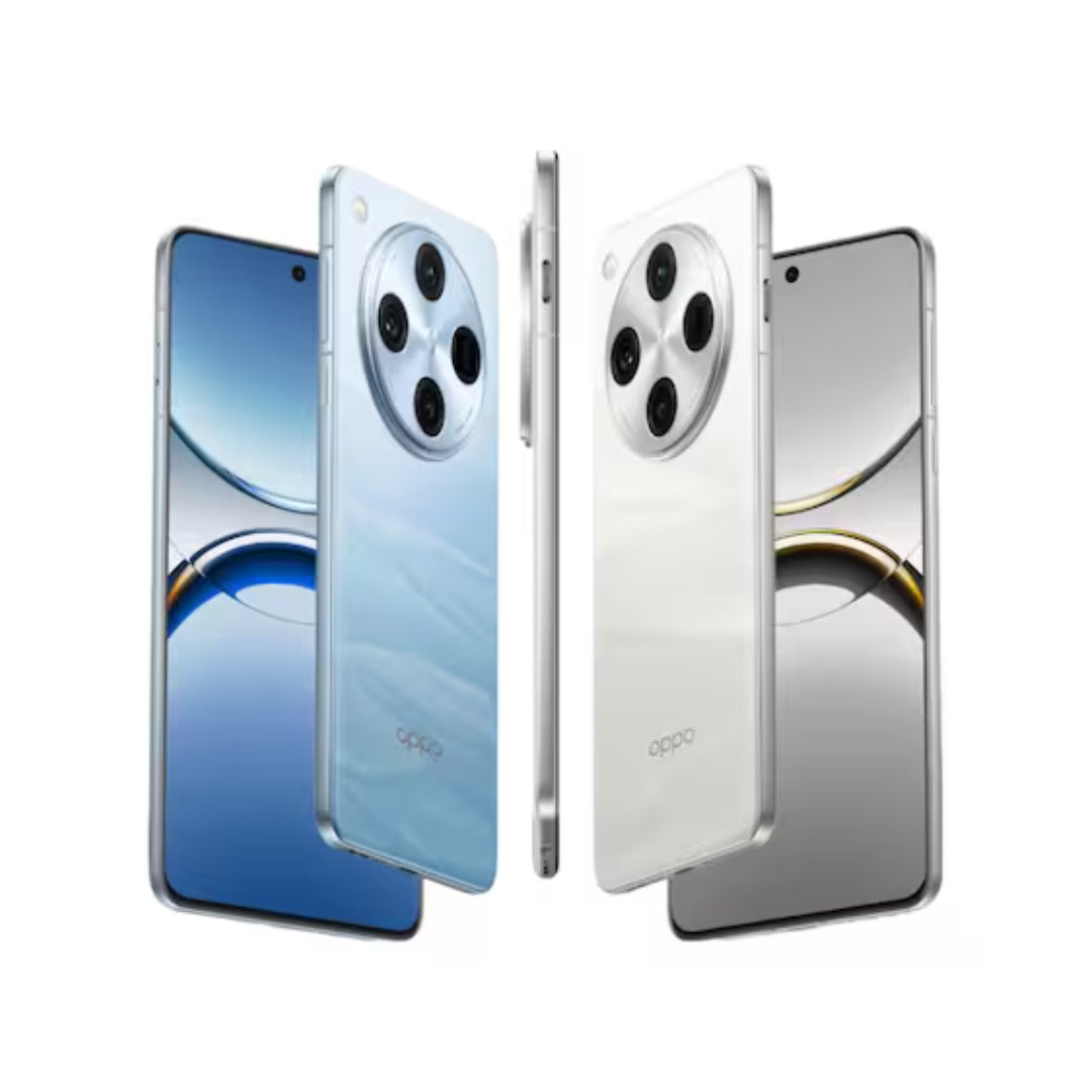 Assortment of Oppo find n5 smartphones on a white background